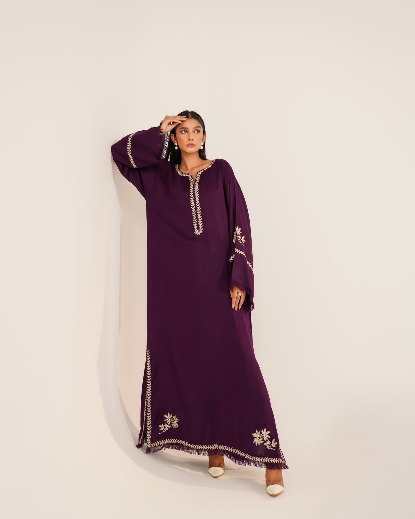 TS25-W83 PASHMINA TILA EMBROIDERED KAFTAN