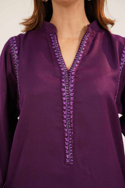 TS25-W70 PASHMINA EMBROIDERED SHIRT