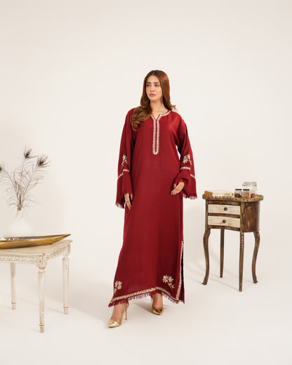 TS25-W84 PASHMINA TILA EMBROIDERED KAFTAN