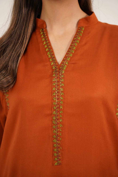 TS25-W67 PASHMINA EMBROIDERED SHIRT