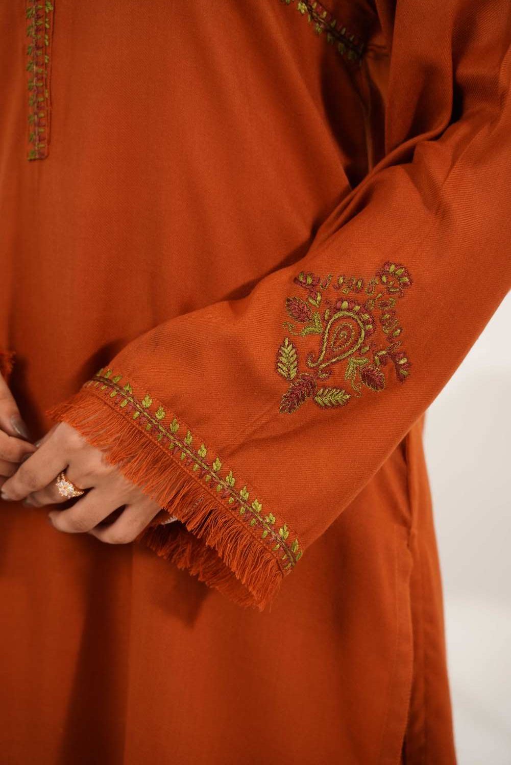 TS25-W67 PASHMINA EMBROIDERED SHIRT