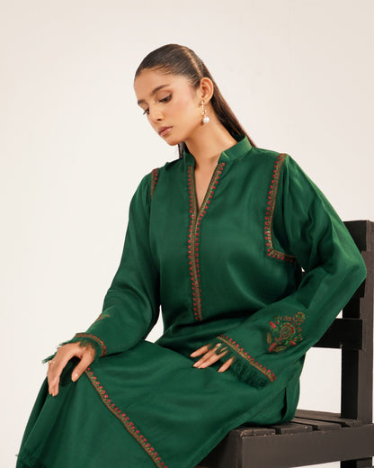 TS25-W66 PASHMINA EMBROIDERED SHIRT