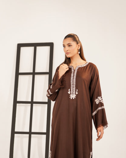 TS25-W79 PASHMINA EMBROIDERED KAFTAN