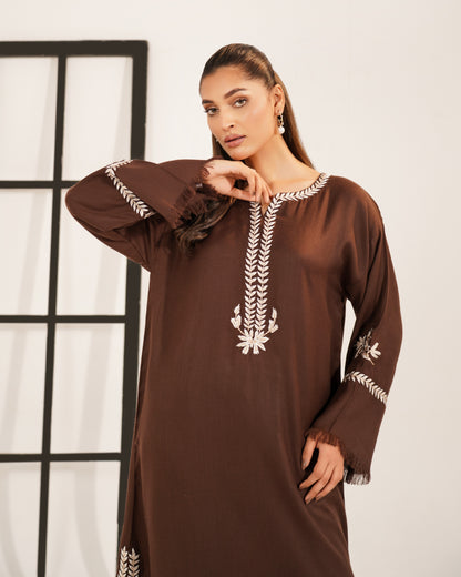 TS25-W79 PASHMINA EMBROIDERED KAFTAN