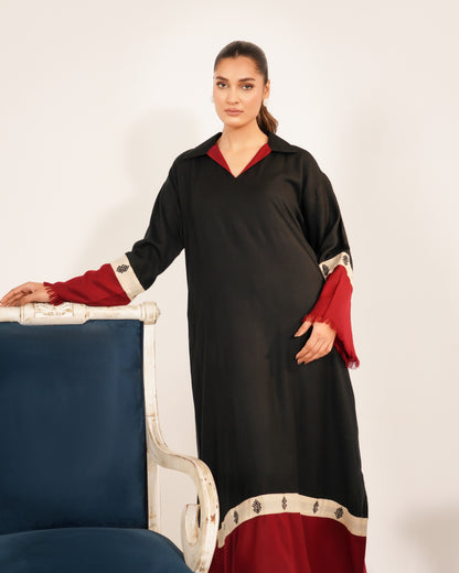 TS25-W72 PASHMINA COLOUR BLOCK KAFTAN