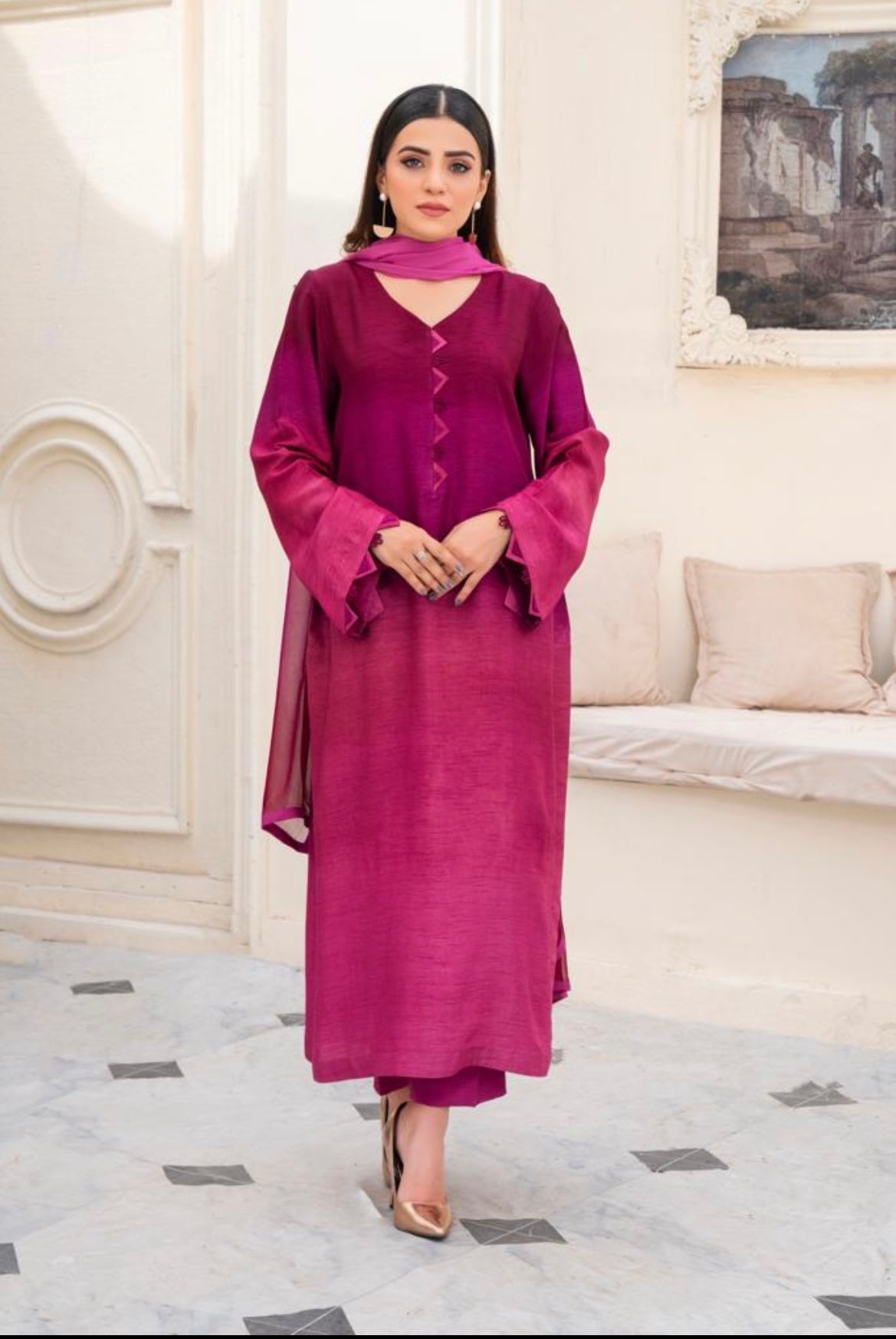 TSL23-94 Plum Dupatta