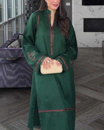 TS25-W66 PASHMINA EMBROIDERED SHIRT