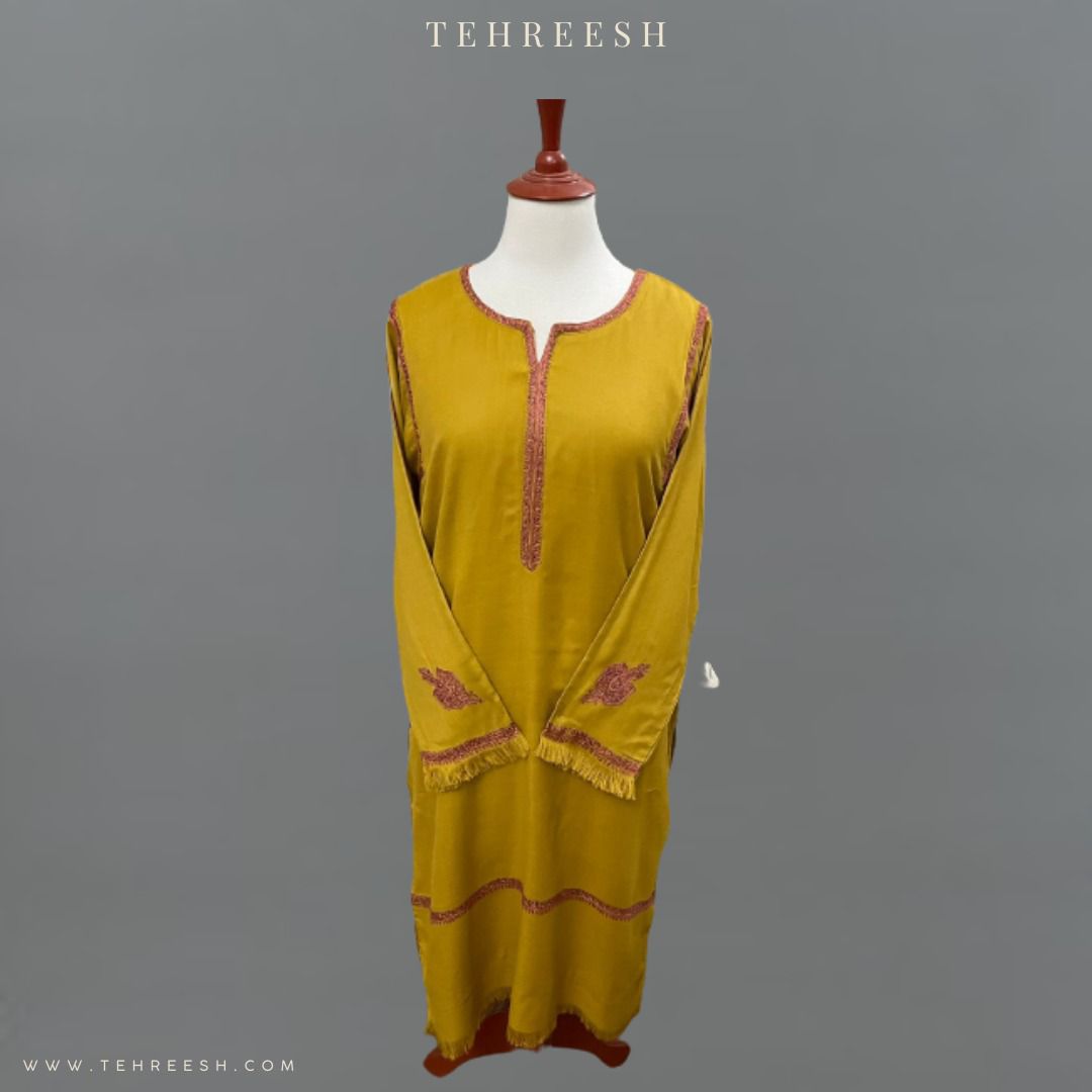 TS23-03 HAND EMBROIDERED PASHMINA KURTA